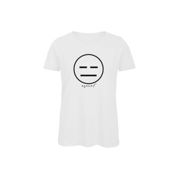 T-Shirt Donna "Asocial Classic" - Collo a T - Colore: White - Front - Logo Black